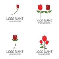 roze bloem logo sjabloon vectorillustratie vector