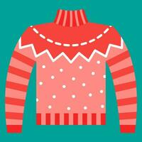 Kerstmis icoon. gelukkig nieuw jaar vakantie en vrolijk kerstmis. vector illustratie rood wol trui icoon.