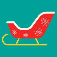 vlak Kerstmis icoon. vector achtergrond wit en rood. gelukkig nieuw jaar vakantie en vrolijk kerstmis. de kerstman slee met sneeuwvlok teken. vector illustratie.