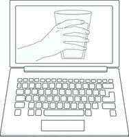 de hand- houdt een glas van water. Gezondheid . schoonheid. natuur. vector