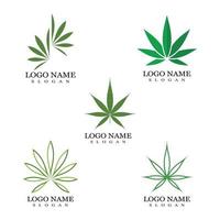 cannabis marihuana hennepblad logo en symbool vector