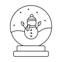 glas bal sneeuw Kerstmis nieuw jaar tekening vector