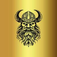 Odin, de norse god van wijsheid en oorlog, Aan een gouden achtergrond vector