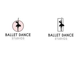 mensen spelen ballet logo ontwerp. ballet studio's logo vector