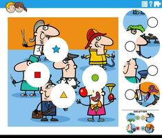 bij elkaar passen stukken taak met tekenfilm mensen beroepen vector