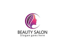 mooi vrouw vector logo sjabloon voor haar- of schoonheid salon, kunstmatig procedures, spa centrum.