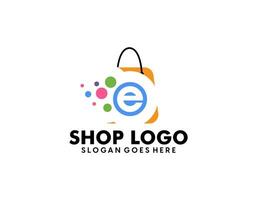 ecommerce logo sjabloon ontwerp, online boodschappen doen logo vector