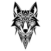 hoofd wolf tribal kunst ontwerp vector