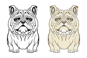 bulldog silhouet illustratie kunst ontwerp vector