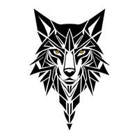 hoofd wolf tribal kunst ontwerp vector