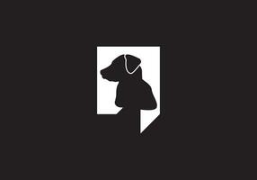 creatief hond en tekst toegevoegd dier logo icoon ontwerp vector