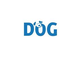 creatief hond en tekst toegevoegd dier logo icoon ontwerp vector
