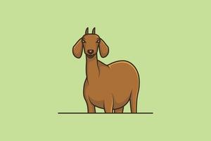 geit dier vector illustratie. dier voorwerp icoon concept. boerderij dier geit tekenfilm karakter. geit logo icoon ontwerp.
