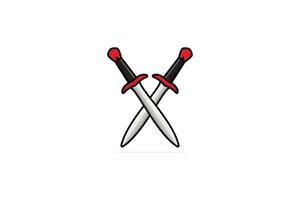zwaard ridder vector illustratie. vakantie voorwerp icoon concept. metaal zwaard voor spel vector ontwerp. metaal oorlog zwaard icoon ontwerp.