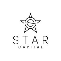 sc of cs brief ster logo. gemakkelijk en minimalistisch. vector