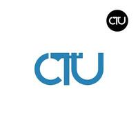 brief ctu monogram logo ontwerp vector