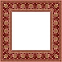 vector goud en rood plein klassiek Grieks ornament. Europese ornament. grens, kader oude Griekenland, Romeins rijk