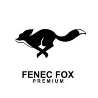 fennec vos logo icoon ontwerp illustratie negatief zwart wit vector