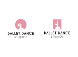 mensen spelen ballet logo ontwerp. ballet studio's logo vector