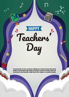 poster sjabloon gelukkig leraren' dag achtergrond vector