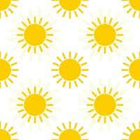 geel zon Aan een wit achtergrond creëren een naadloos patroon voor mode textiel. vector. vector