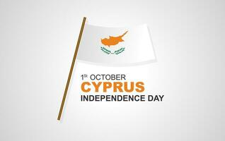 Cyprus onafhankelijkheid dag is gevierd Aan oktober 1. groet kaart of poster ontwerp met Cyprus vlag. vector illustratie ontwerp