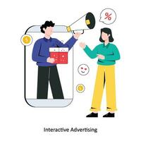 interactief reclame vlak stijl ontwerp vector illustratie. voorraad illustratie