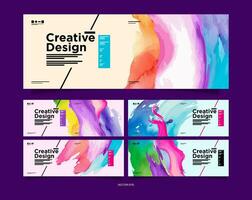 een reeks van kleurrijk banners met de woorden creatief ontwerp vector