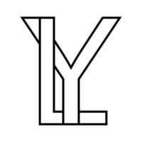logo teken ly yl icoon dubbele brieven logotype y l vector