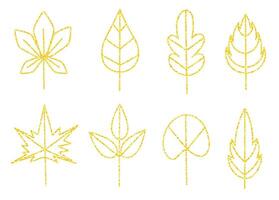 herfst goud blad contour vector