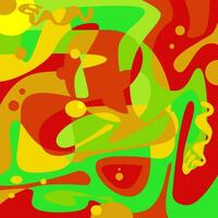 vloeistof abstract rood, groente, geel, oranje vector abstract illustratiegroovy achtergrond, behang, afdrukken. vlak ontwerp, hippie stijlvol.,