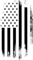 Amerikaans vlag silhouet, terug en wit scherm het drukken Verenigde Staten van Amerika vlag vector