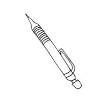 vector tekening pen. single geïsoleerd voorwerp. schrijfbehoeften icoon set. mooi zo voor leerling, school, bedrijf concept