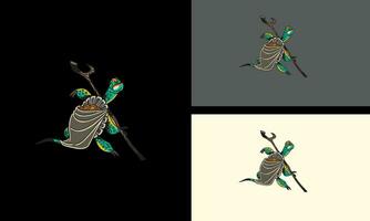 groen schildpad vector illustratie mascotte ontwerp