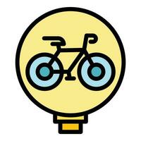 fiets weg teken icoon vector vlak