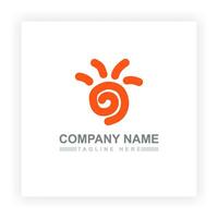 zon logo ontwerp voor begin omhoog bedrijf logo. oranje minimalistische ontwerp. de modern bedrijf van de toekomst. concept symbool vector illustratie