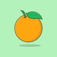 oranje fruit tekenfilm vector illustratie. vers oranje fruit vlak icoon schets