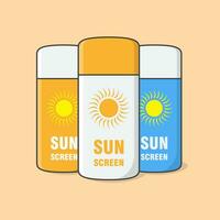 zonnescherm room tekenfilm vector illustratie. zon bescherming kunstmatig Product vlak icoon schets. huidsverzorging lotions