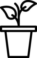 plant pot lijn icoon vector