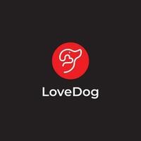 hond liefdes huisdier winkel logo ontwerp sjabloon vector en ten volle bewerkbare