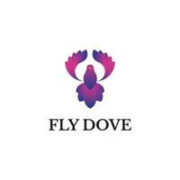 vliegend duif vogel met een helling logo ontwerp sjabloon vector en ten volle bewerkbare