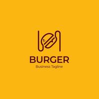 n brief hamburger winkel logo ontwerp sjabloon vector