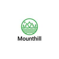 berg heuvel camping natuur logo ontwerp sjabloon vector formaat
