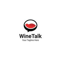 wijn praten denken wijn logo ontwerp sjabloon vector en ten volle bewerkbare