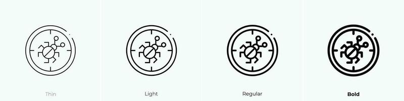 virus scannen icoon. dun, licht, regelmatig en stoutmoedig stijl ontwerp geïsoleerd Aan wit achtergrond vector