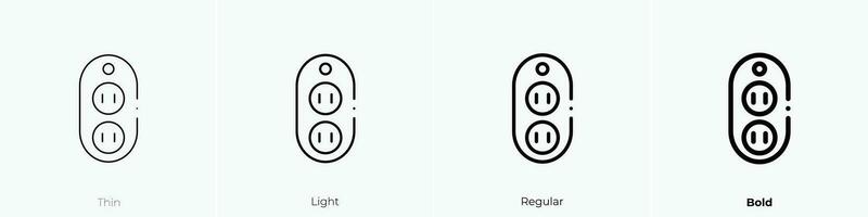 muur stopcontact icoon. dun, licht, regelmatig en stoutmoedig stijl ontwerp geïsoleerd Aan wit achtergrond vector