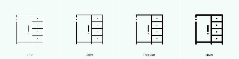 garderobe icoon. dun, licht, regelmatig en stoutmoedig stijl ontwerp geïsoleerd Aan wit achtergrond vector