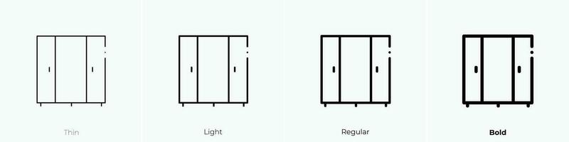 garderobe icoon. dun, licht, regelmatig en stoutmoedig stijl ontwerp geïsoleerd Aan wit achtergrond vector