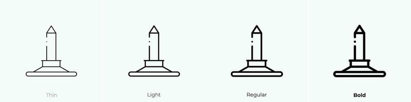 Wellington monument icoon. dun, licht, regelmatig en stoutmoedig stijl ontwerp geïsoleerd Aan wit achtergrond vector