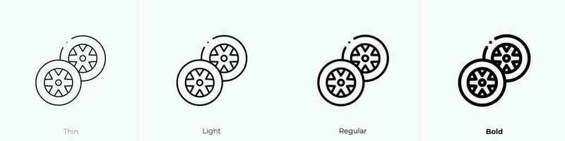 wielen icoon. dun, licht, regelmatig en stoutmoedig stijl ontwerp geïsoleerd Aan wit achtergrond vector